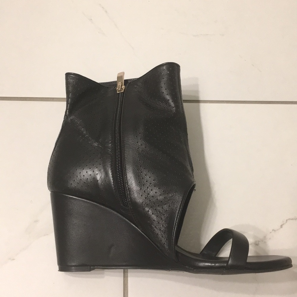 Black Ankle Booties With Open Toe - image 2